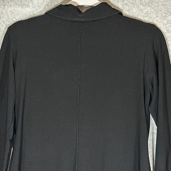 Sympli Black Full Zip Seamed Jacket Sz 6 Swing Asymmetric Hem Jersey Canada - Picture 12 of 13